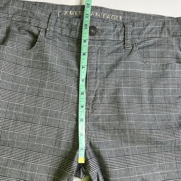 American Eagle Hi-Rise Plaid Jegging Pants Grey Size 10 Tall - Picture 9 of 11
